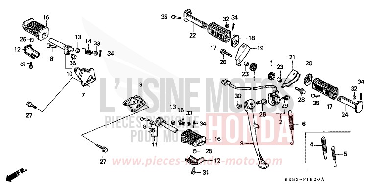 STUFE/STAENDER von CB1300 Super Bold'or ABS SCHWARZ (NH1) von 1996